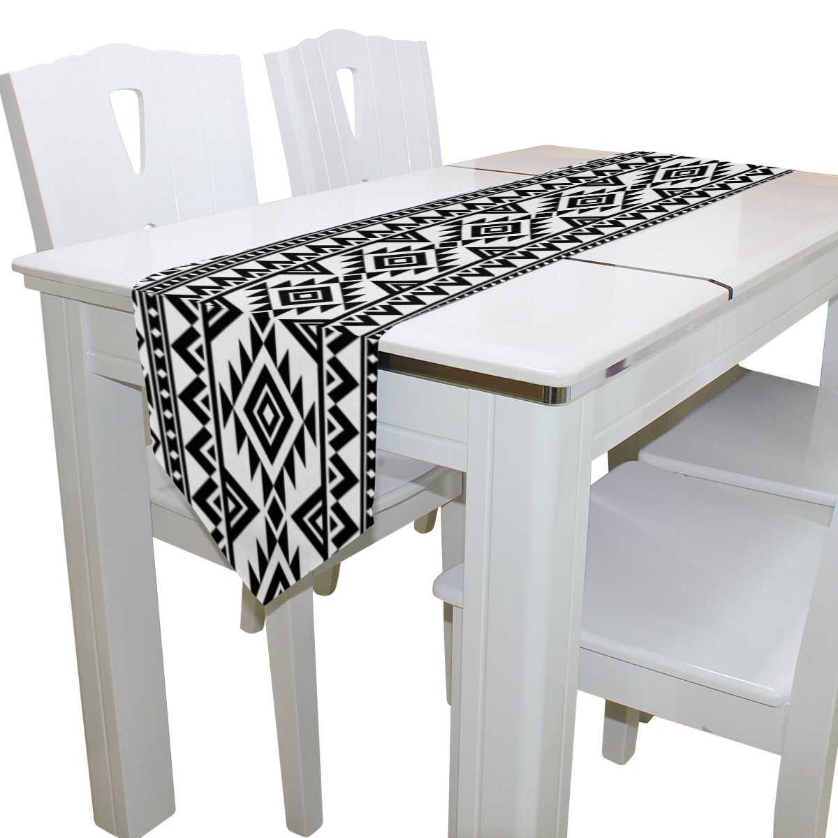 ALAZA Aztec Geometric Pattern Table Runner - 13 x 70 Inches Cotton Placemat for Wedding, Party, Outdoor Dining, Kitchen & Coffee Table Decor | Perfect for Boho Home Decor & Special Occasions
