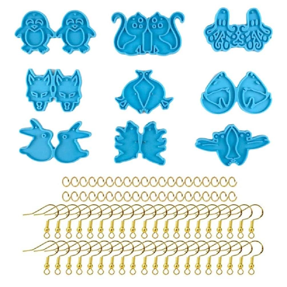 Penguin & Octopus Silicone Keychain Mold for Resin Casting - DIY Jewelry Making, Epoxy Pendant Craft with Hole - Perfect for Party Favors, Home Decor & Unique Gifts (Set of 2 Cute Animal Molds)