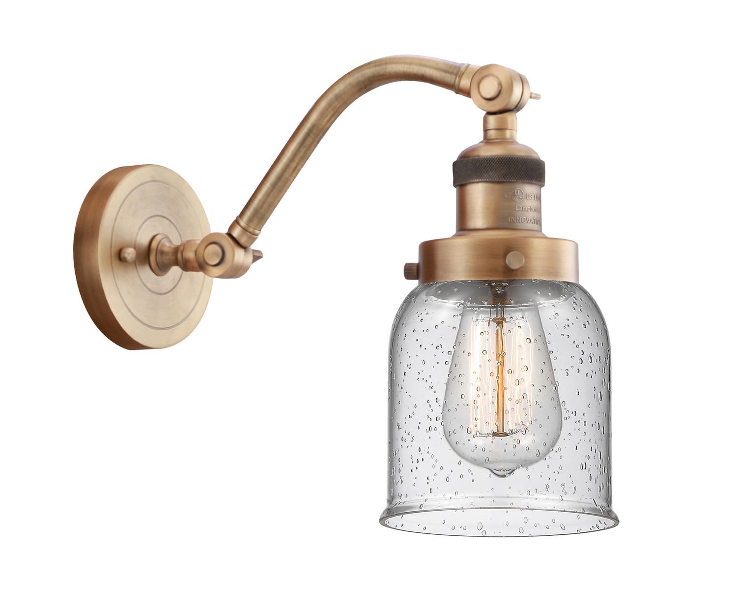 515-1W-BB-G54-LED Bare Bulb 1 Light Cord Set in Brushed Brass Finish - Vintage Edison Style Pendant Light for Kitchen Island, Dining Room, or Bedroom Lighting