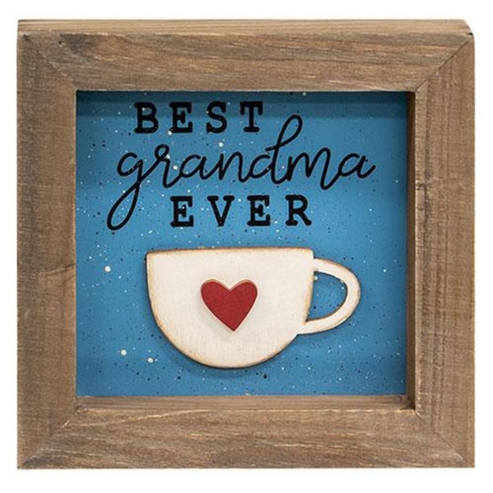 Best Grandma Ever Shadowbox Frame - Personalized 3D Keepsake Display for Grandmother's Day, Birthday & Mother's Day Gifts - Perfect for Wall Decor, Memory Box & Family Photo Display