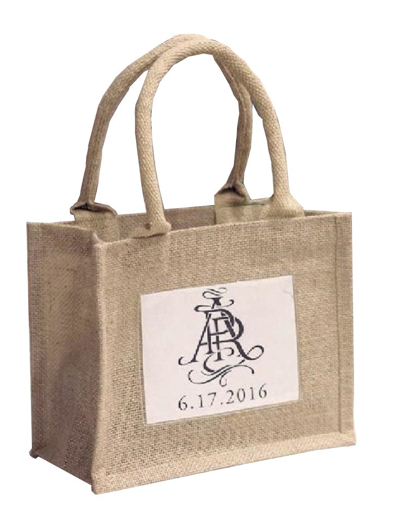 Eco-Friendly Mini Jute Gift Tote Bags with Clear Pocket - 24 Pack for Wedding Favors, Party Decorations & DIY Crafts | Perfect for Bridal Showers, Baby Showers & Holiday Gifting