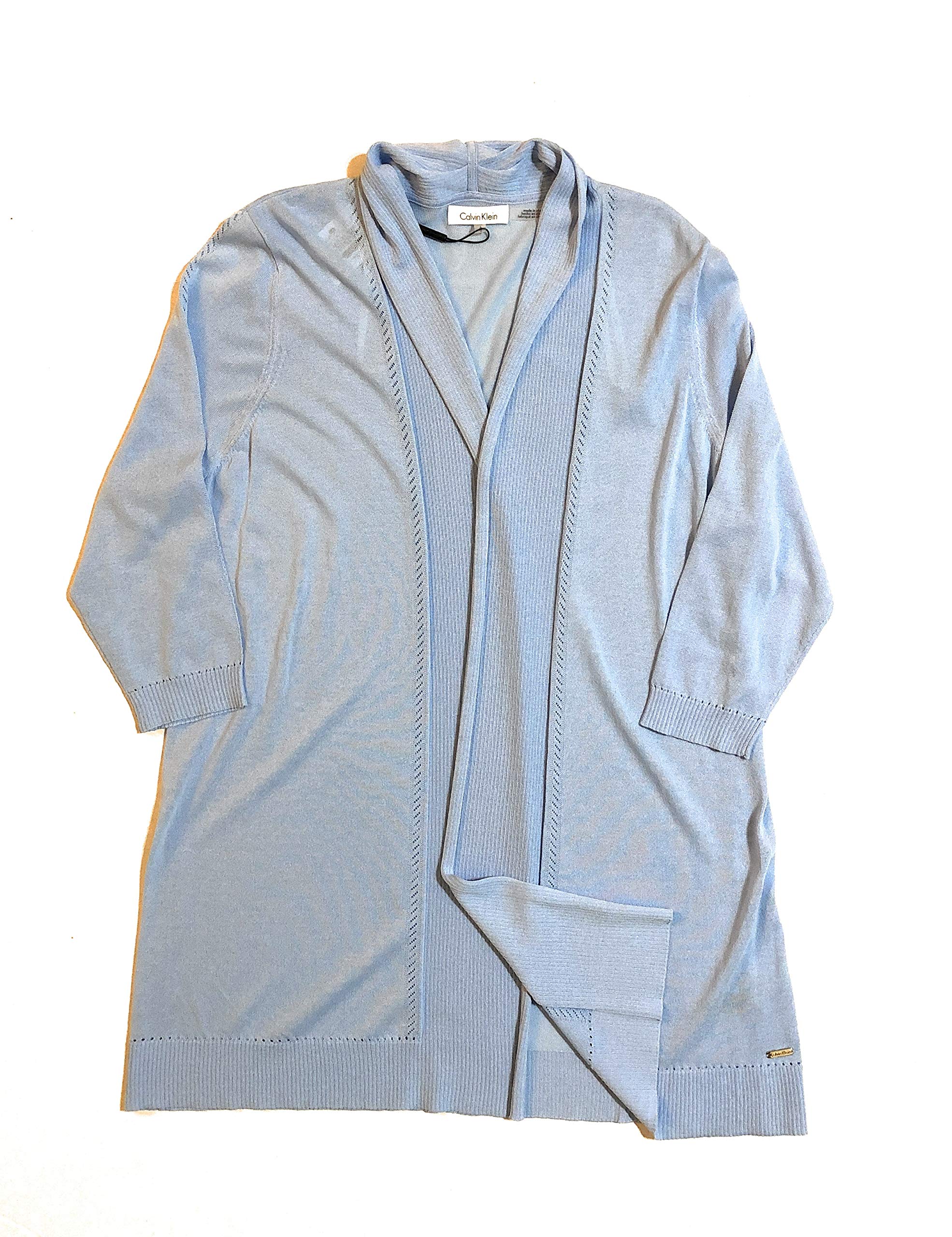 Calvin Klein Women's Open Front 3/4 Sleeve Lightweight Cardigan Sweater for Casual Wear & Office Outfits