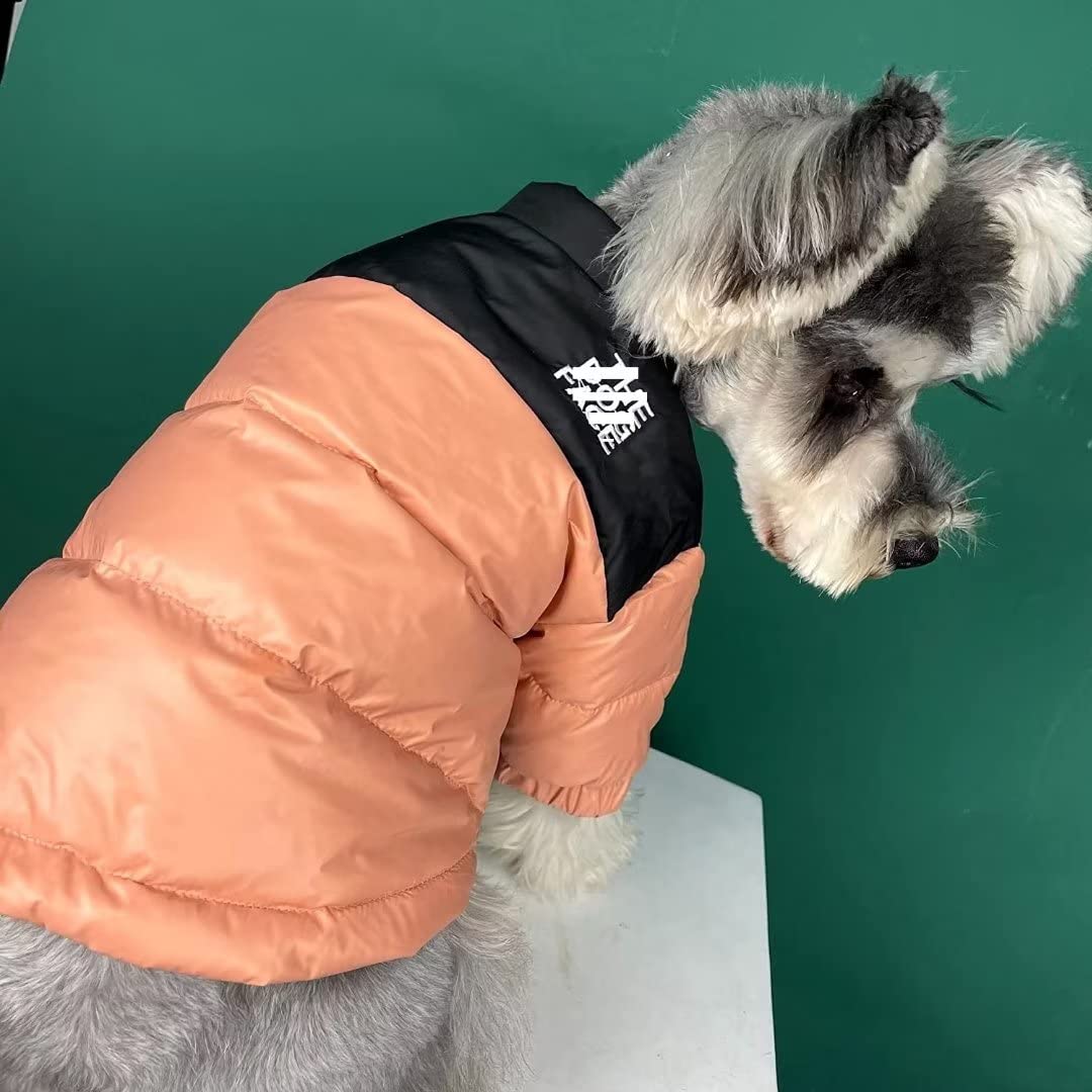 Warm Duck Down Dog Jacket for Small & Medium Dogs - Thick Windproof Winter Coat for Cold Weather & Snow Days (Pink, Small) | Perfect for Outdoor Walks, Winter Adventures & Pet Fashion