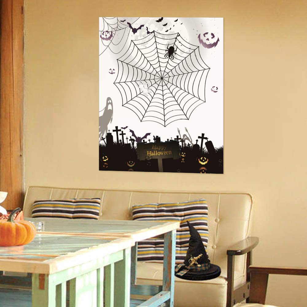 KnF Supplies Pin the Spider on the Web Halloween Game for Kids - Fun Halloween Party Activity & Classroom Game for Children
