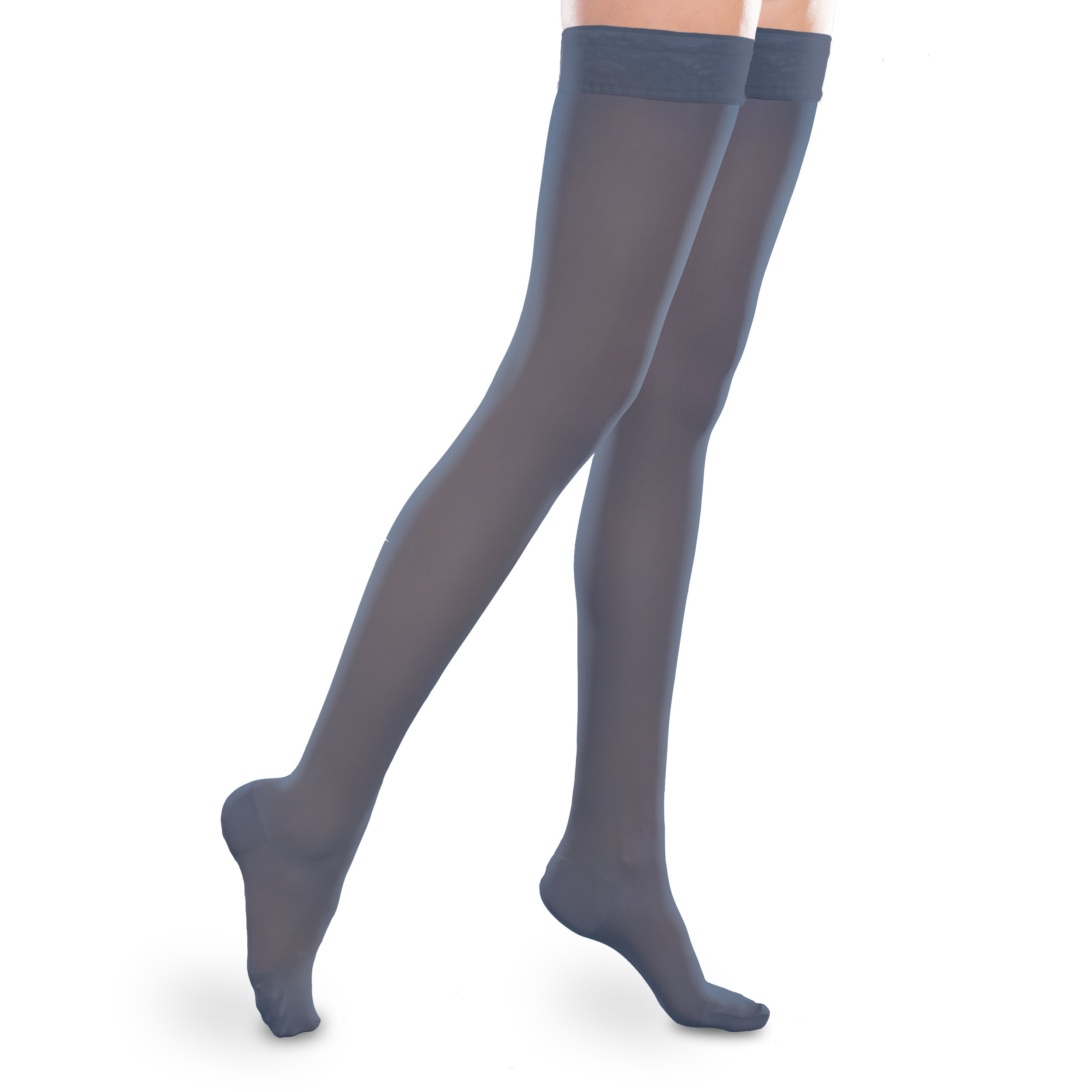 Sheer Ease Women's Thigh High Compression Stockings 20-30mmHg - Moderate Support Nylons for Varicose Veins & Circulation - Perfect for Nurses, Travel & Everyday Comfort