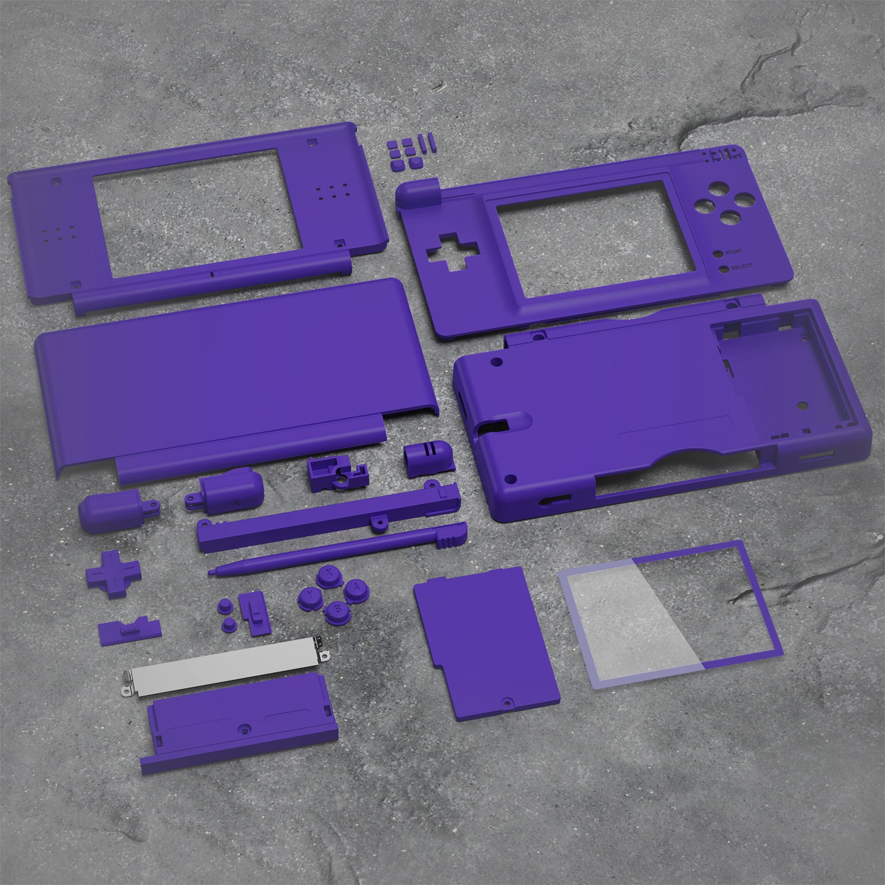 eXtremeRate Purple Replacement Full Housing Shell for Nintendo DS Lite - Custom Handheld Console Case Cover with Buttons & Screen Lens (NDSL Compatible, Console Not Included) | Perfect for Gaming Enthusiasts & DIY Repair Projects