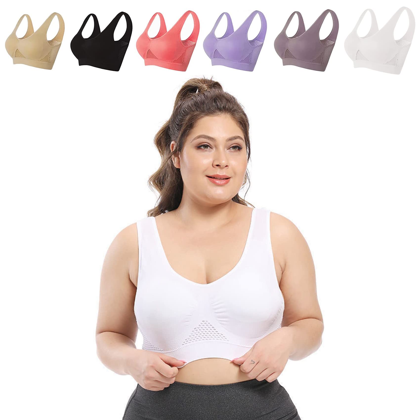 Ladicool Air Bra - Invisible Wireless Seamless Cooling Comfort Bra for Women, Unpadded & Breathable - Perfect for Yoga, Workouts & Everyday Wear