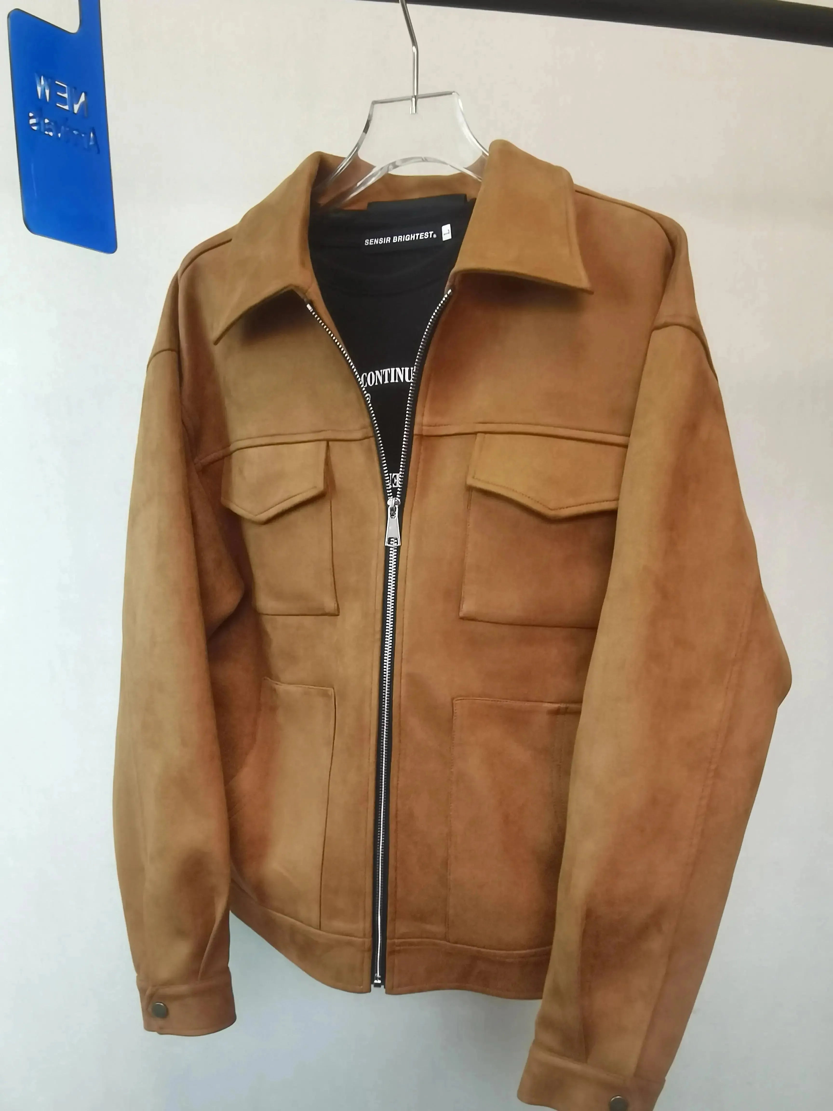 Men's Suede Trucker Jacket - Vintage Style Distressed Leather Jacket for Casual Wear & Outdoor Adventures