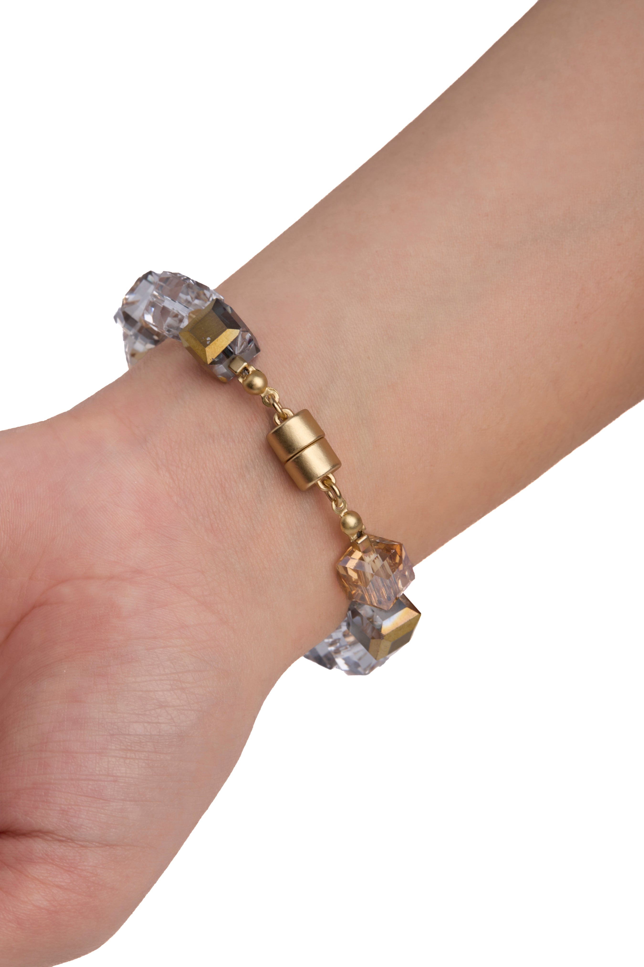 Faceted Bead & Stone Bracelet for Women - Elegant Handmade Gemstone Jewelry - Perfect for Boho Style, Gift Giving & Everyday Wear