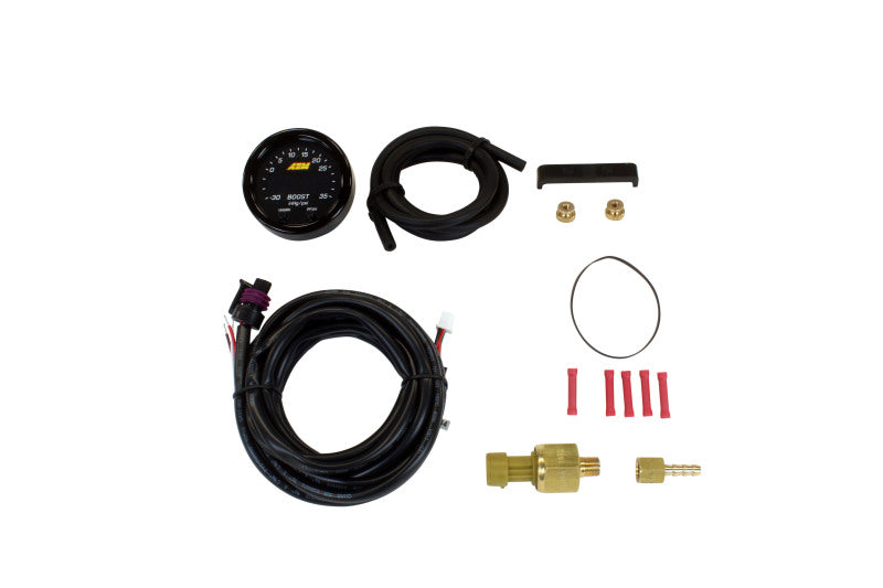 AEM X Series Boost Pressure Gauge 30inHg 35psi - High Performance Turbocharger Gauge for Racing, Tuning & Off-Road Vehicles