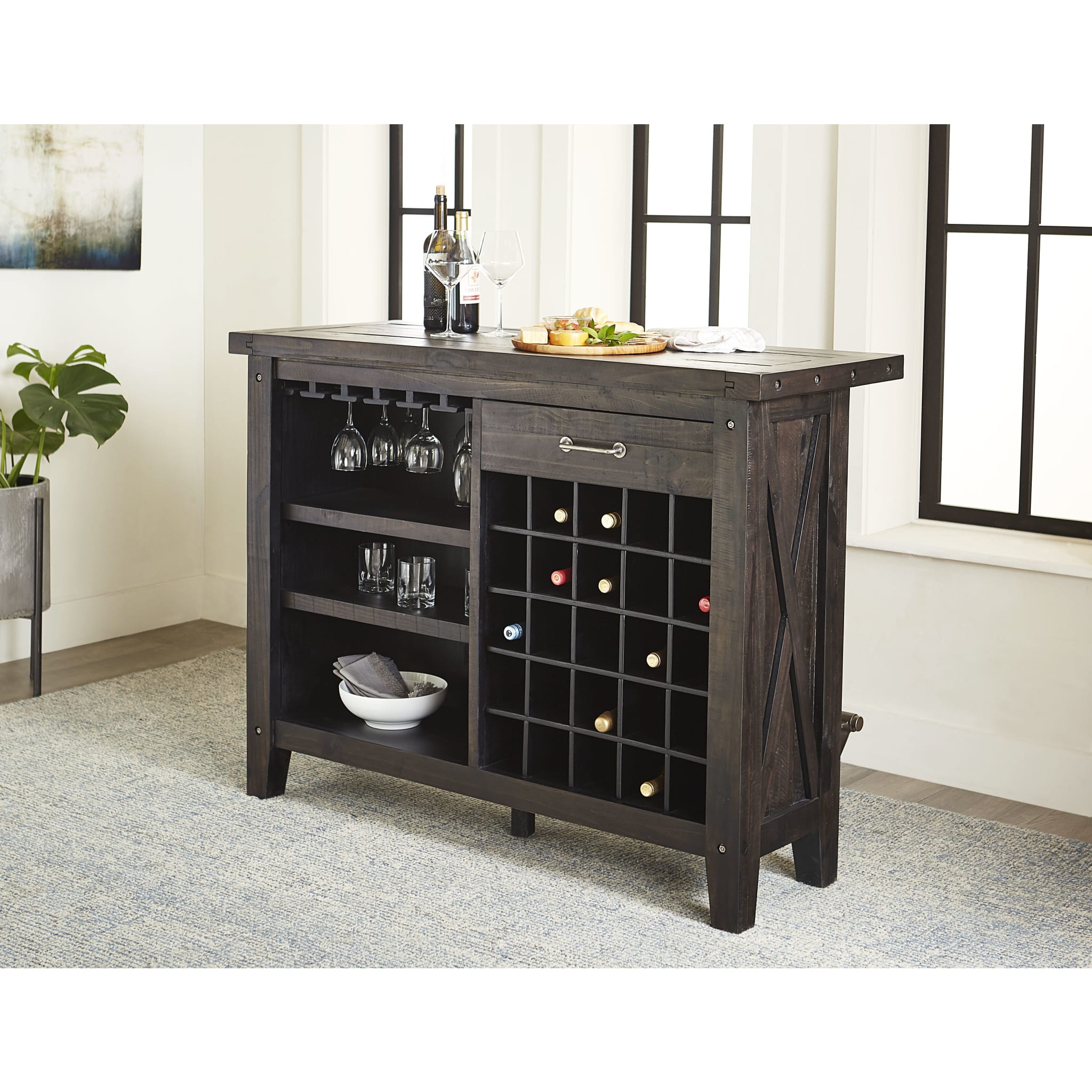 Yosemite Solid Wood Bar Table for Cafe - Rustic Pub & Bistro Counter Height Dining Table - Perfect for Coffee Shops, Restaurants & Home Bars