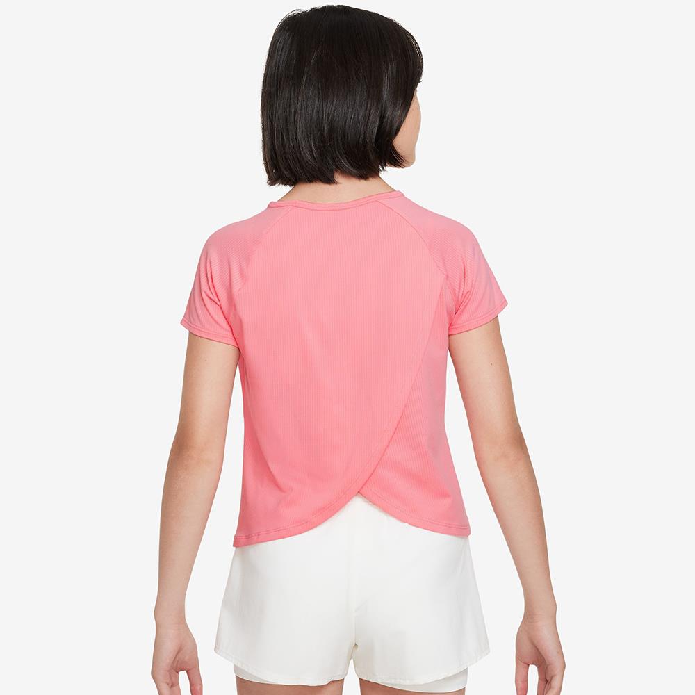 Nike Girls Victory Short Sleeve T-Shirt - Coral Pink Athletic Top for Running, Soccer & Casual Wear