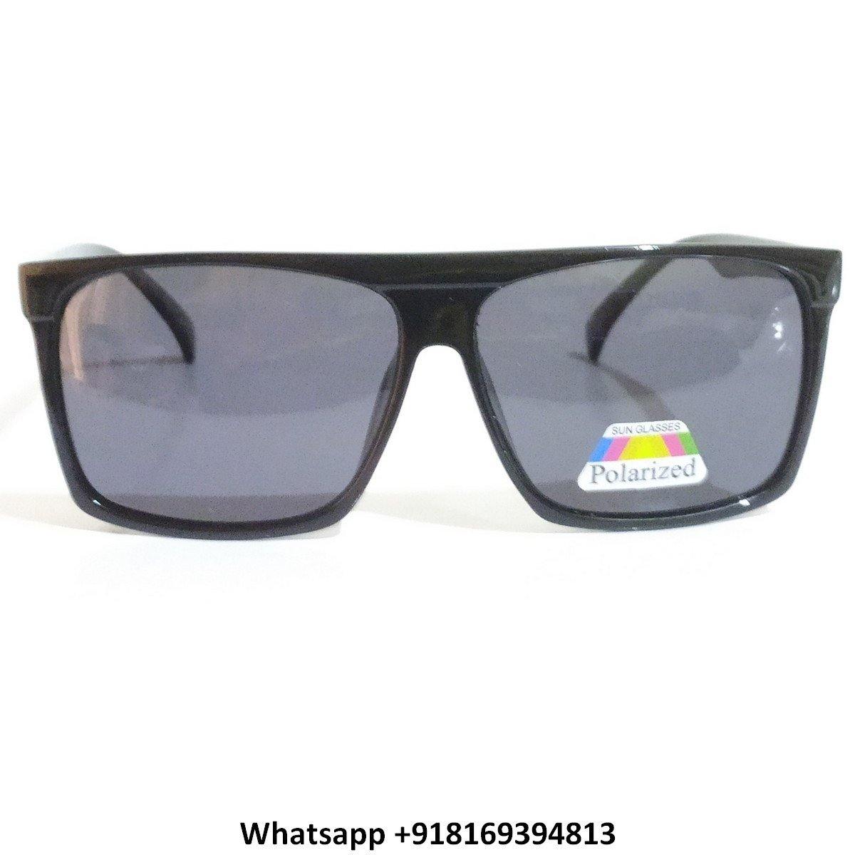 Trendy Square Polarized Sunglasses for Men & Women - UV400 Protection - Classic Black Frame 2156BK - Perfect for Driving, Beach & Outdoor Activities