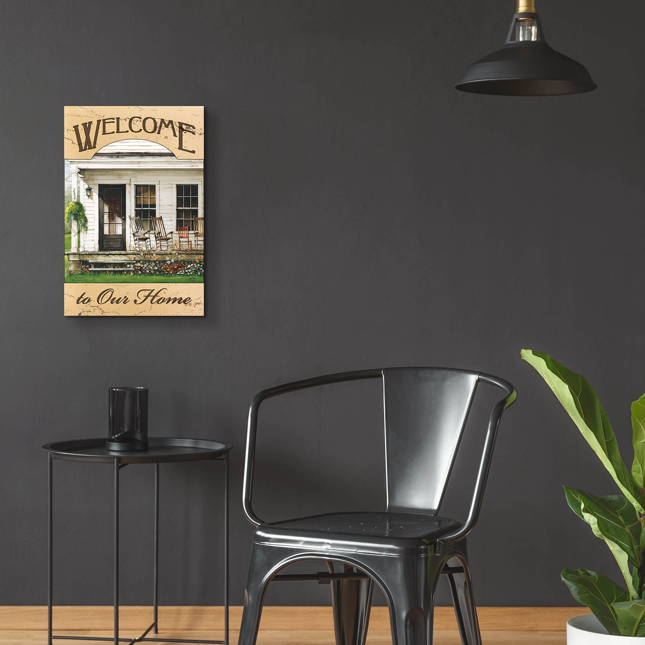 Epic 'Welcome to Our Home' Wall Art by John Rossini - 16x24 Inch Acrylic Glass Painting - Perfect for Living Room, Entryway & Housewarming Gifts