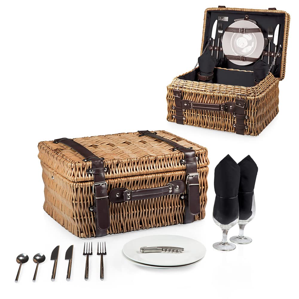 NCAA Cornell Big Red Champion Picnic Basket Set for 2 - Premium Insulated Picnic Hamper with Utensils & Blanket - Perfect for Outdoor Sports Games, Camping & Beach Picnics