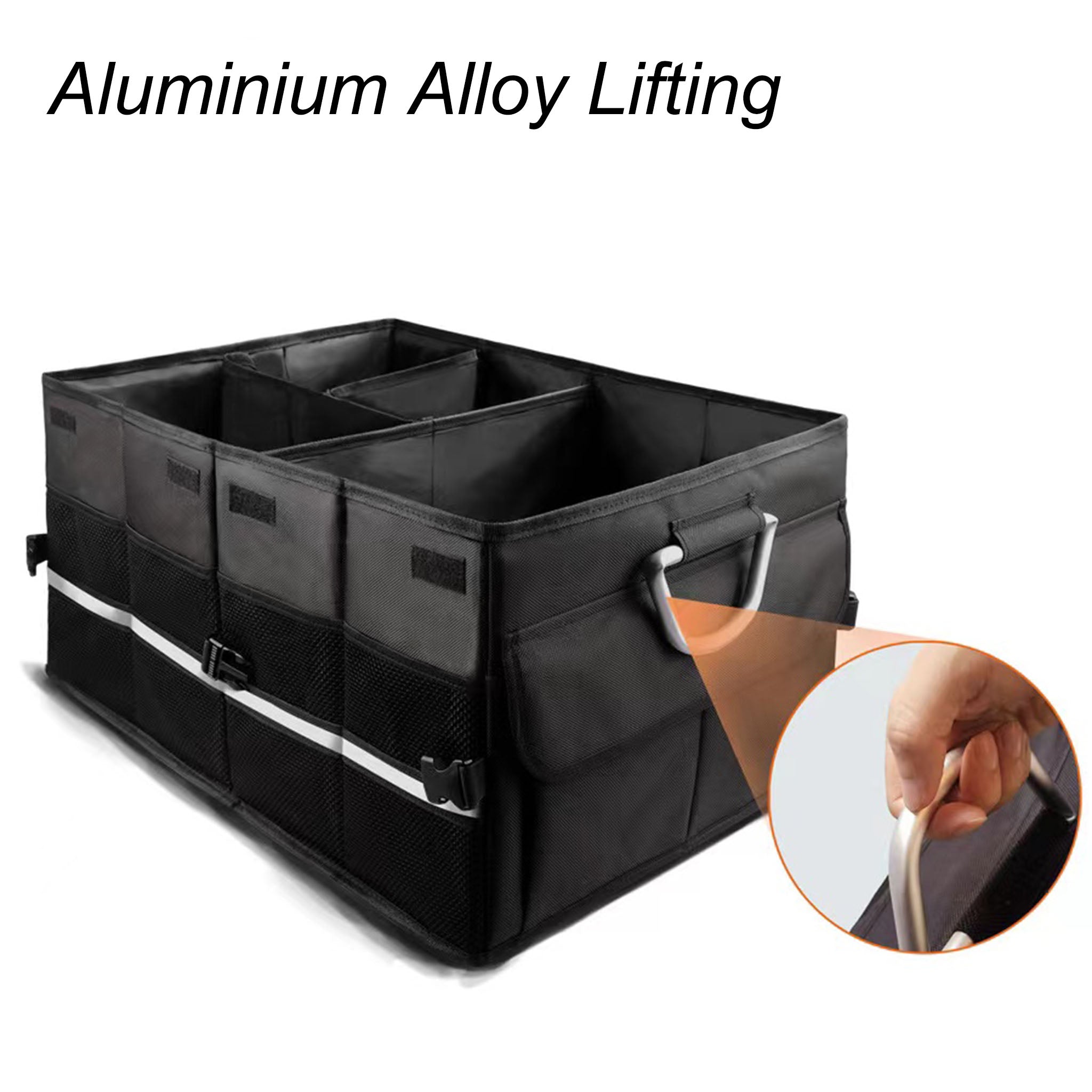 Premium Tesla Model Y (2020-2026) & Model X Trunk Organizer - Waterproof Custom Fit Cargo Storage Box with Adjustable Dividers | Perfect for Road Trips, Groceries & Outdoor Gear Organization