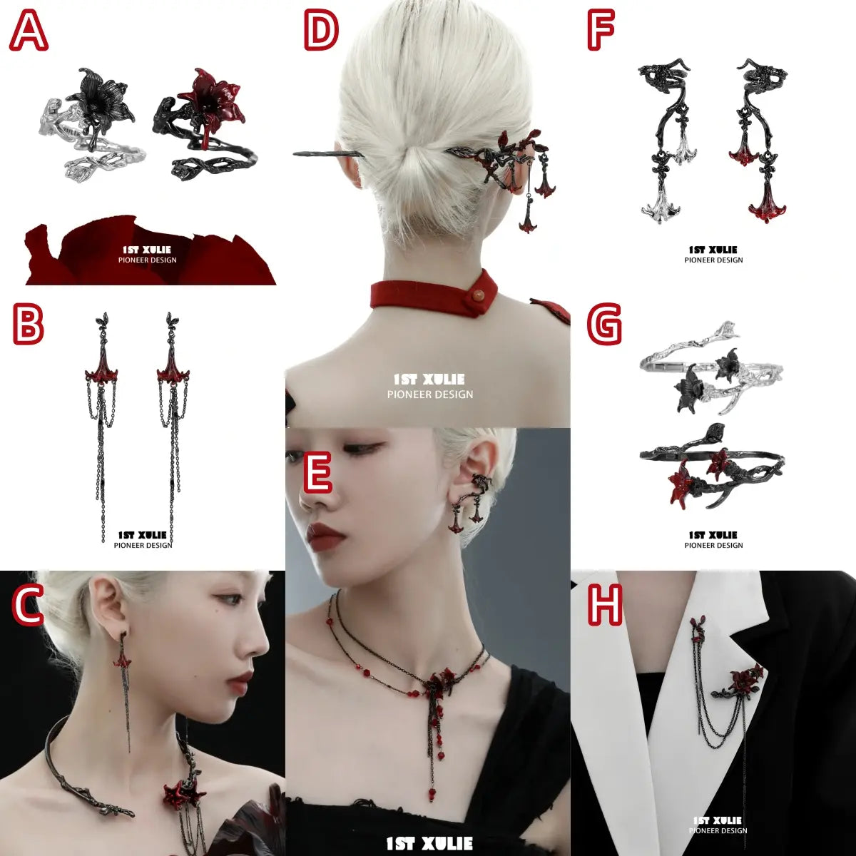Bloody Datura Collection Set - Gothic Jewelry & Accessories for Dark Fashion Lovers | Perfect for Halloween, Cosplay & Alternative Style Outfits