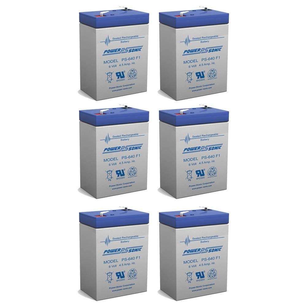 Power Sonic 6V 4.5AH SLA Replacement Battery for High-Lites 39-21 - 6 Pack - Backup Power for Emergency Lights, Exit Signs, and Security Systems