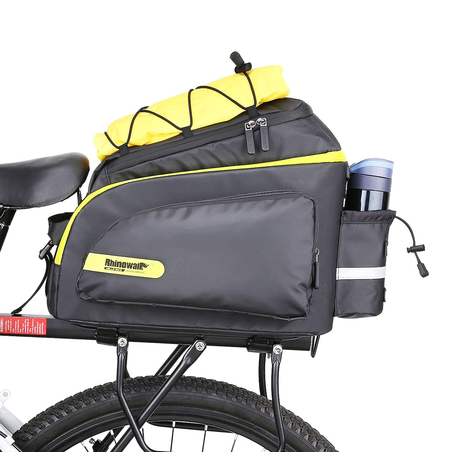 HUNTVP 17L Waterproof Bike Trunk Bag - Rear Seat Pannier for Bicycle Cargo Rack, Commuter Shoulder Bag with Laptop Compartment (Black) | Perfect for Cycling, Work Commute & Outdoor Adventures