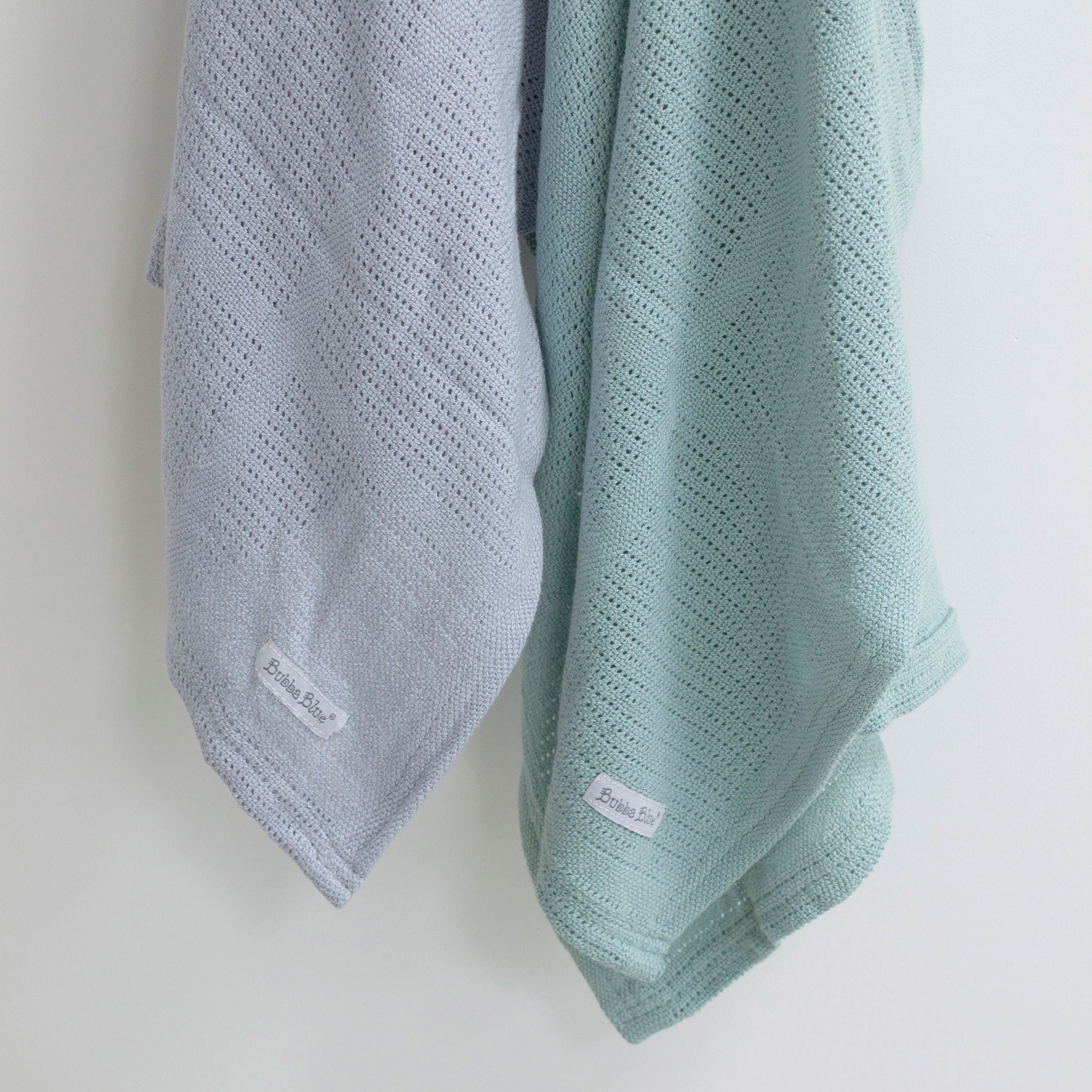 Nordic 2-Pack Cellular Blanket - Breathable Baby Blanket for Boys & Girls, Dusty Sky & Mint Colors - Perfect for Nursery, Stroller & Car Seat