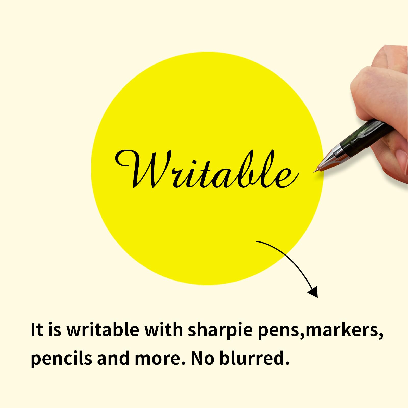 STARLIBOO 4 Inch Removable Dot Stickers - Round Writable Price Labels for Office, Garage Sales, Yard Sales - Yellow Circle Stickers for Pricing, Organizing & DIY Projects
