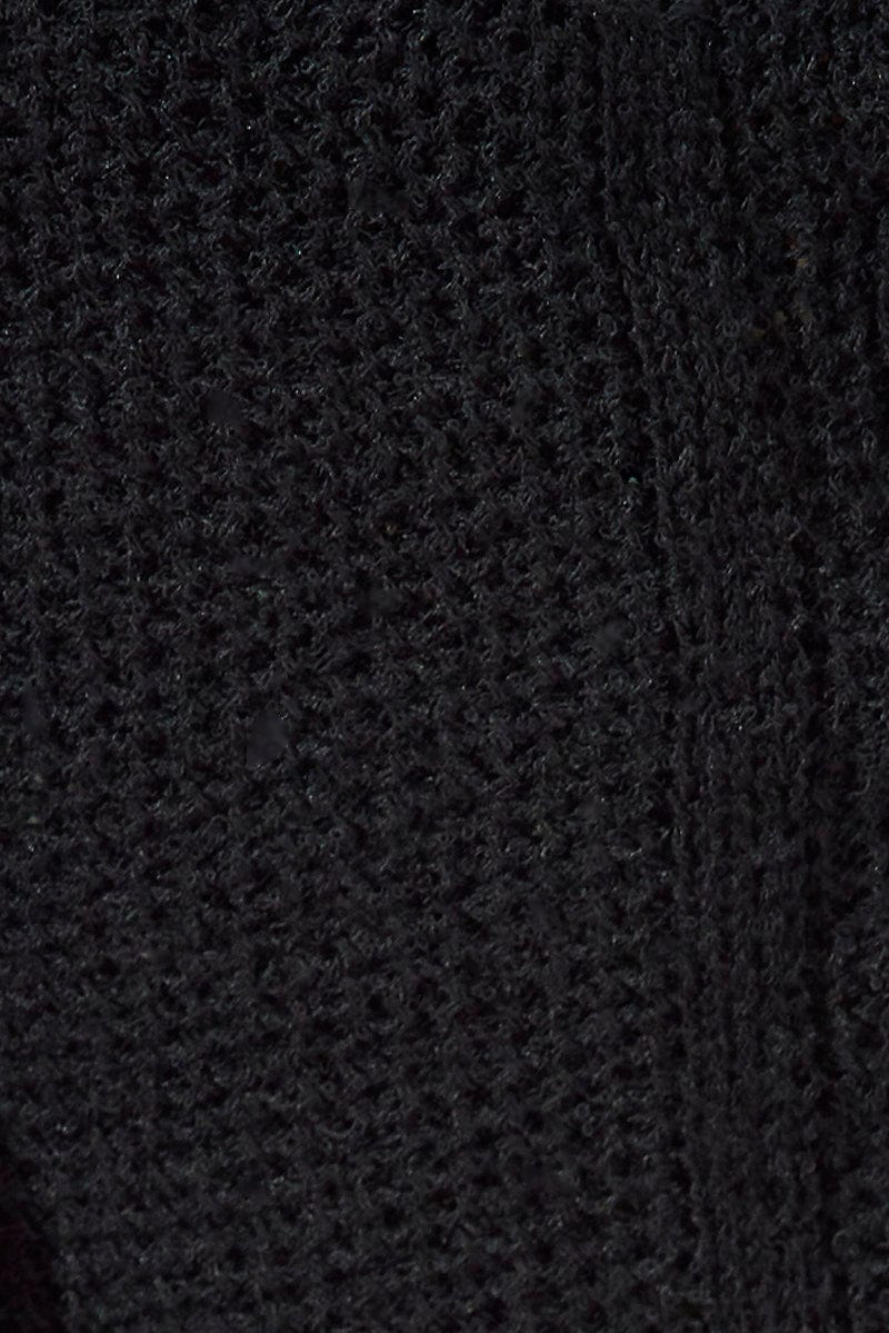 Stylish Black Crochet Knit Top for Women - Boho Chic Summer Blouse, Perfect for Beach Vacations & Date Nights