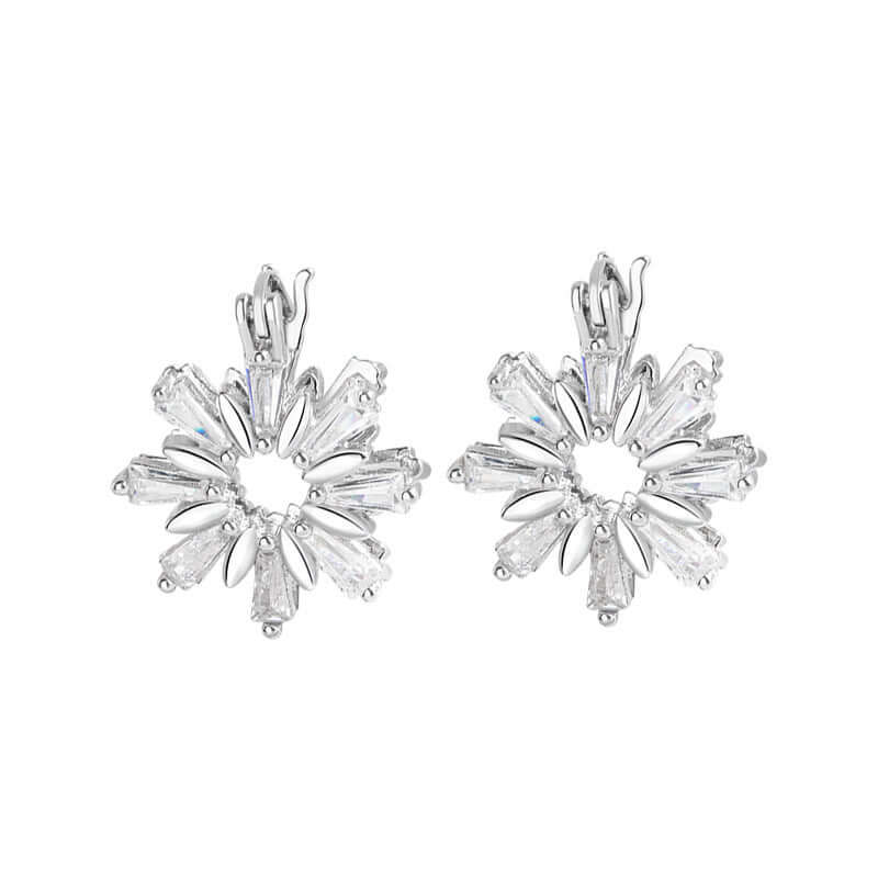 Petite Snowflake Leverback Stud Earrings for Women - Dainty Winter Jewelry Gift - A6173 | Perfect for Christmas, Holiday Parties & Winter Weddings