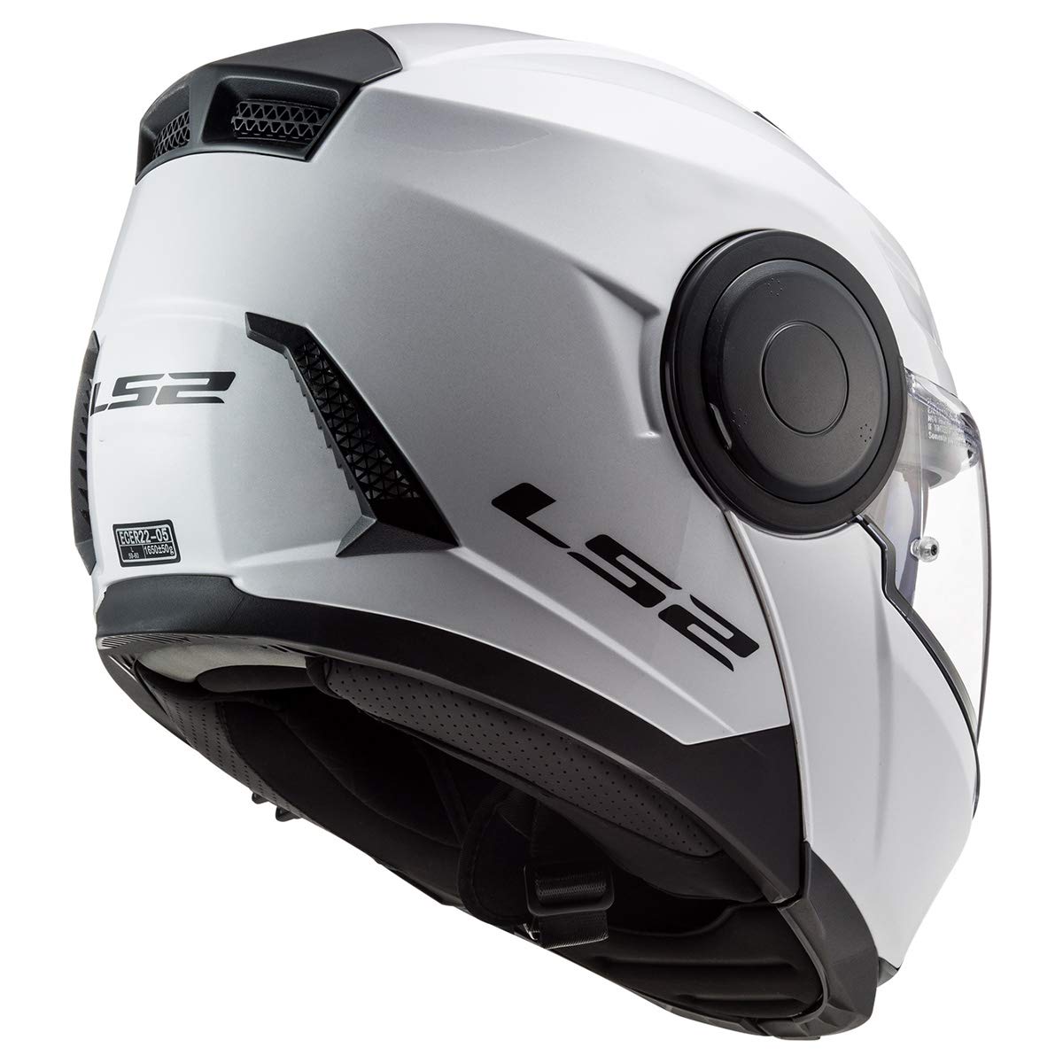 LS2 Helmets Horizon Modular Motorcycle Helmet with Sun Shield - Gloss White (Small) - Comfortable & Safe for Commuting, Touring & Adventure Riding