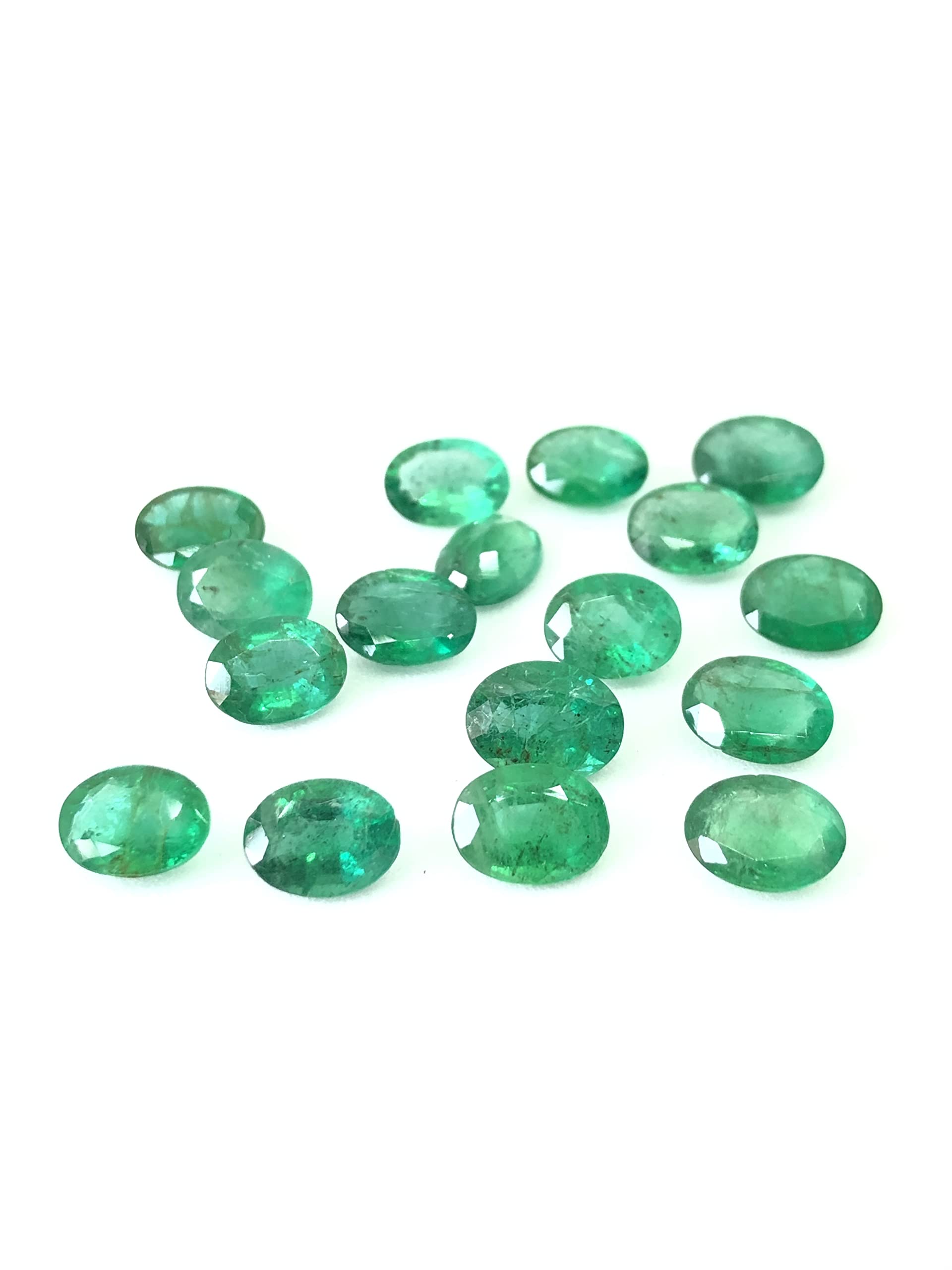 8x6mm Zambian Natural Emerald Oval Cut Loose Gemstone - AAA Quality Faceted Green Emerald for Rings, Earrings, Pendants & Necklaces | Perfect for Engagement Jewelry, Birthday Gifts & Special Occasions