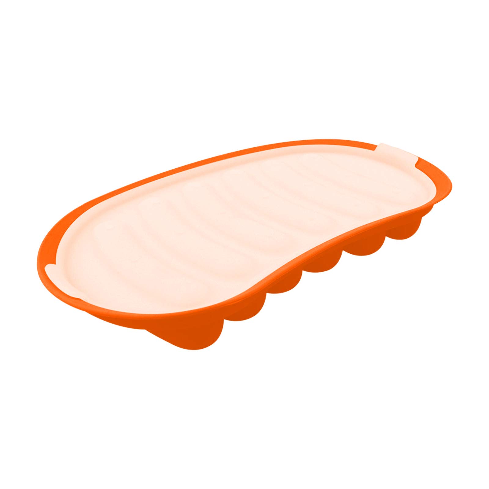 Hengyaai Non-Stick Silicone Baking Mold - 6-Cavity DIY Sausage Hot Dog & LCE Cube Mould, BPA Free for Oven & Microwave (Orange) | Perfect for Homemade Sausages, Hot Dogs & Ice Cubes | Kitchen Baking & Party Food Prep Essential