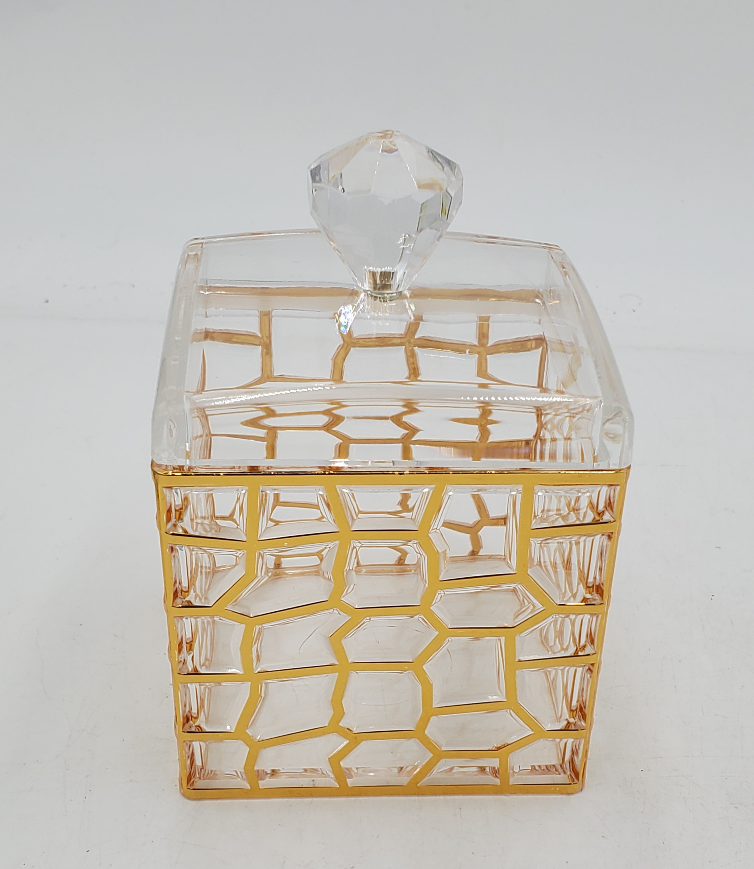 3.75x3.25 Inch Clear Acrylic Jar with Gold Lid - Perfect for DIY Crafts, Bath Salts, Candles & Home Storage Organization