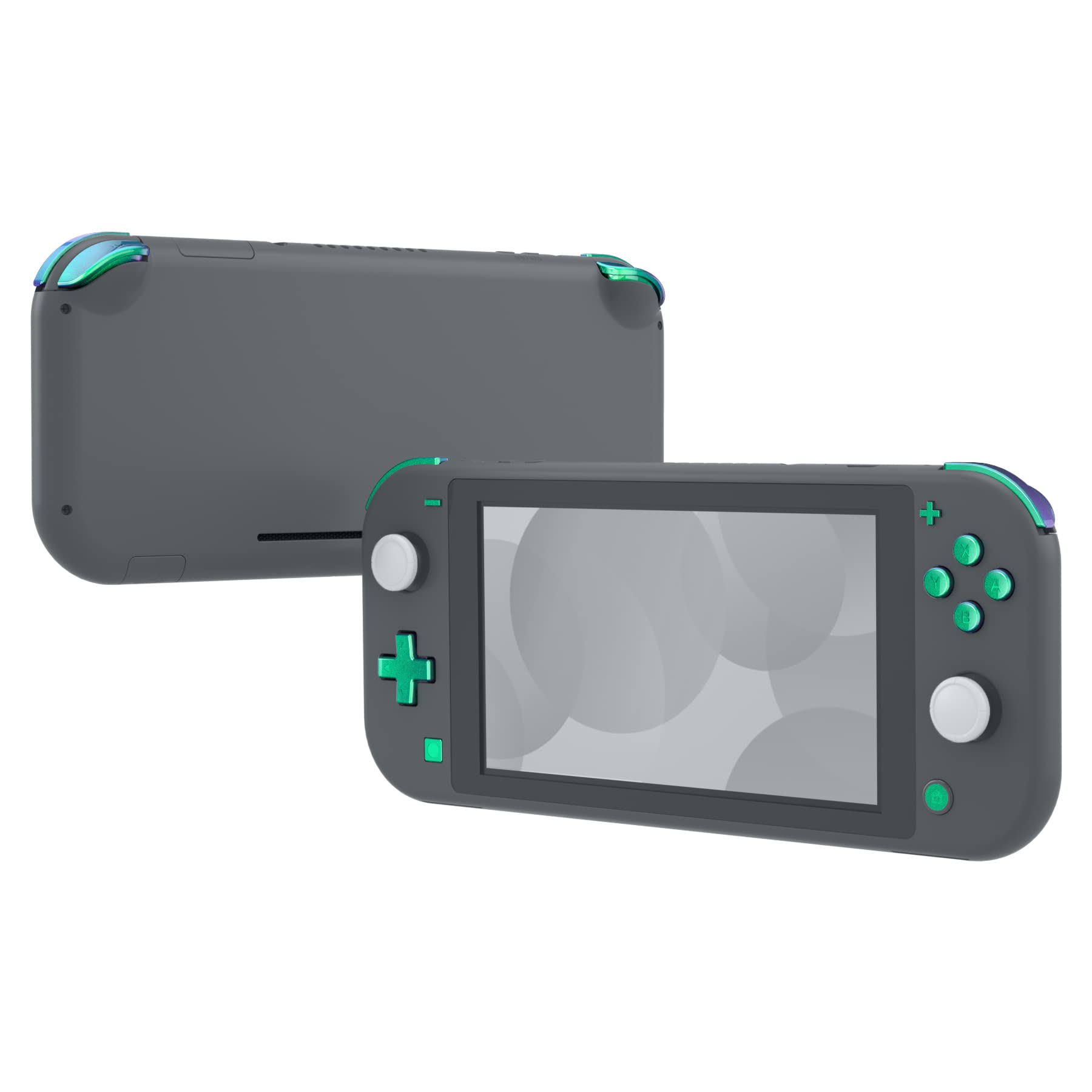 eXtremeRate Chameleon Green Purple Glossy Replacement Buttons for Nintendo Switch Lite - Full Set ABXY, D-Pad, Triggers & Tools - DIY Repair Kit for Gaming Enthusiasts | Perfect for Customizing & Enhancing Your Switch Lite Experience