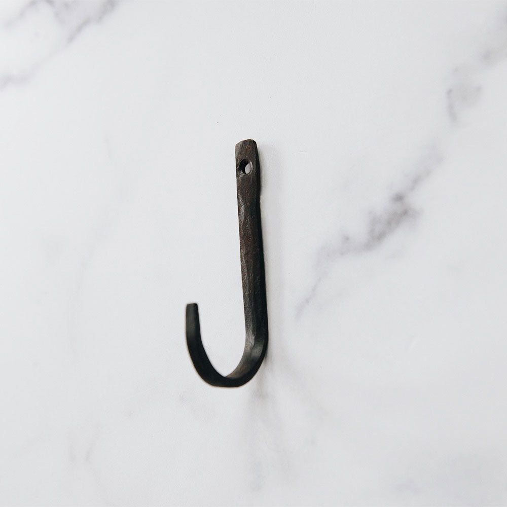 Single J Wall Hook - Heavy Duty Stainless Steel Hooks for Hanging Coats, Hats & Keys - Perfect for Entryway, Bathroom & Garage Organization