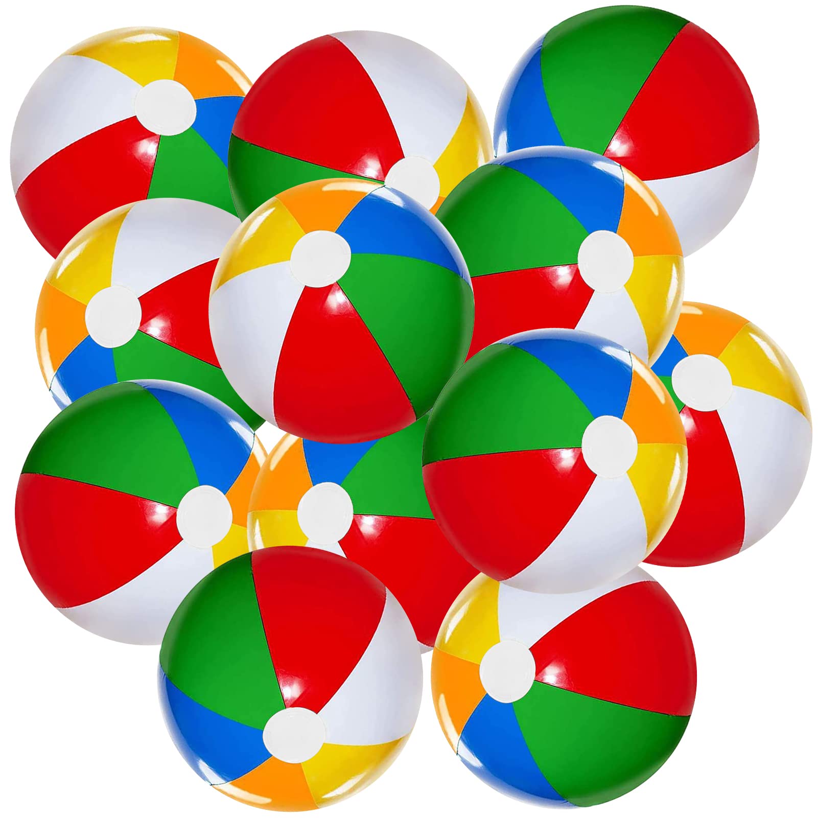12 Pack 12-Inch Beach Balls - Inflatable Pool Toys for Kids & Toddlers, Hawaiian Tropical Themed Party Decorations, Bulk Beach Party Favors - Perfect for Pool Games, Summer Parties & Beach Vacations
