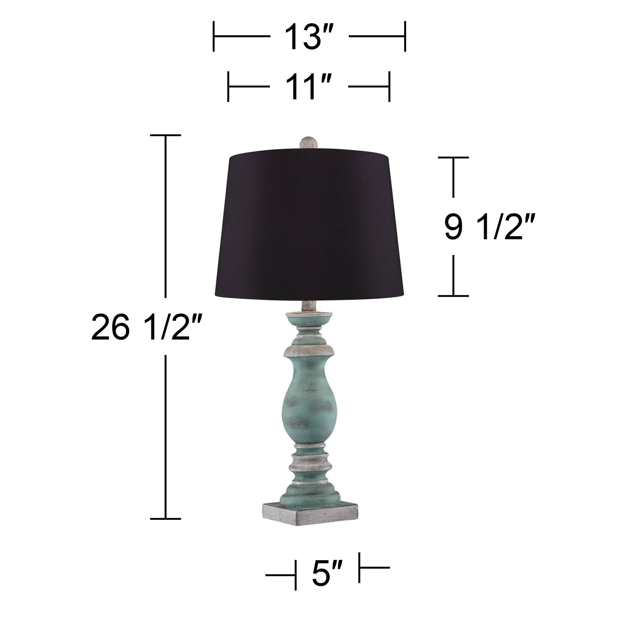 Regency Hill Patsy Rustic Farmhouse Table Lamps Set of 2 - 26.5