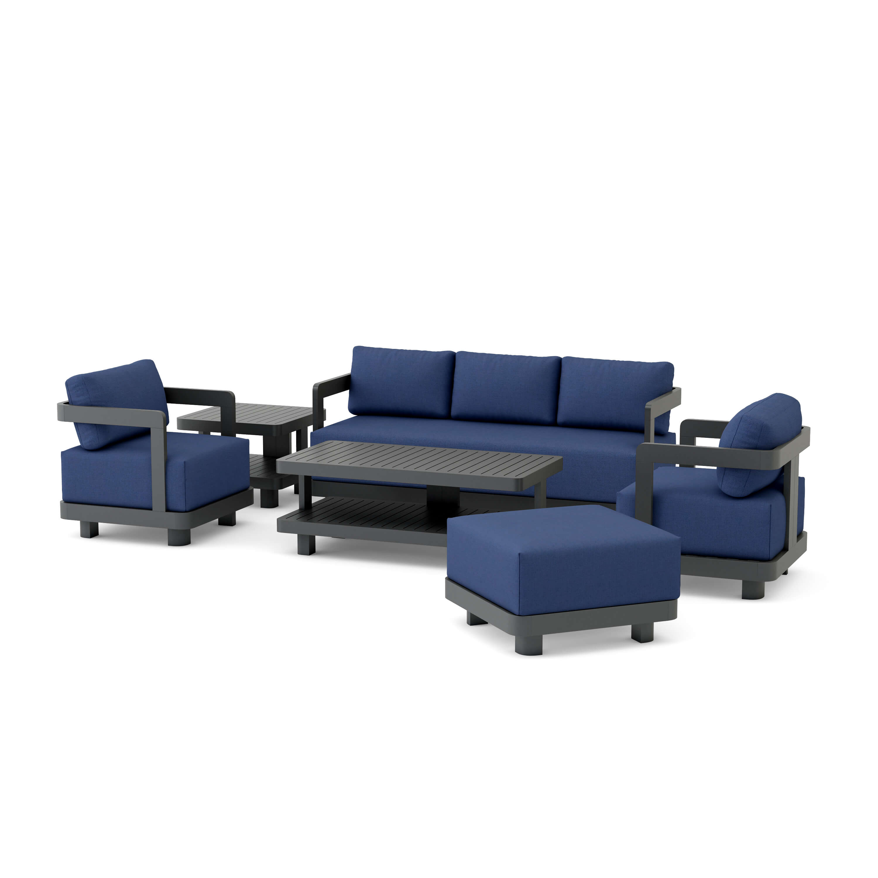 Granada 6-Piece Deep Seating Patio Furniture Set - Outdoor Wicker Sofa Sectional with Cushions for Garden, Poolside & Backyard Relaxation