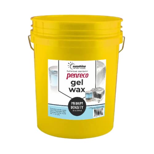 Premium Penreco Gel Wax for Candles - Medium Density, 36 lb (5 Gallon Bucket) - Sunshine Candle Supply Authorized - Perfect for DIY Candle Making, Home Decor & Gift Projects