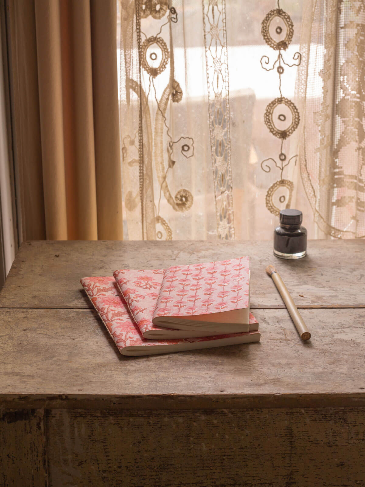 Vintage Pink Notebook Set of 3 - A5 Lined Journal for Writing, School & Office Use - Perfect Gift for Students & Professionals