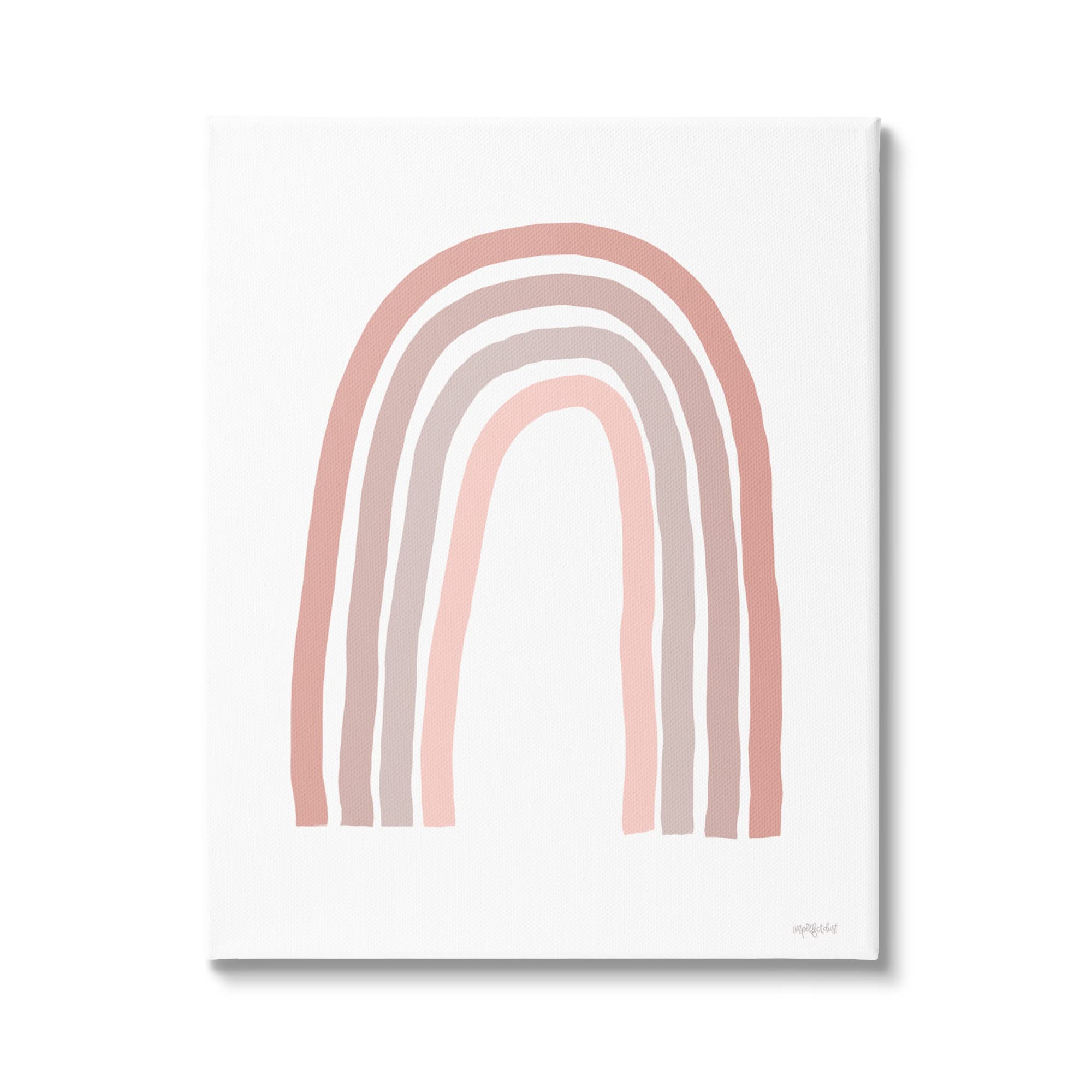 Stupell Industries Minimalist Rainbow Art Print - Pink Pastel Stripes Abstract Drawing by Imperfect Dust - Perfect for Nursery, Bedroom & Boho Home Decor