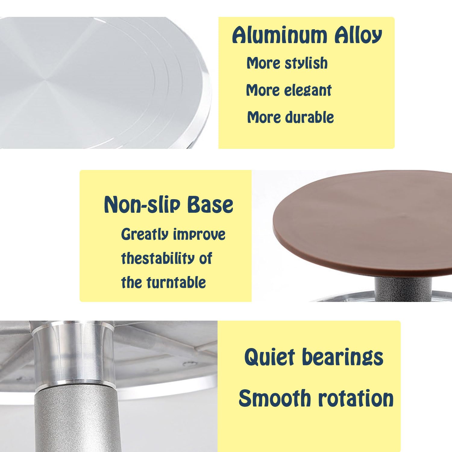 12 Inch Aluminum Alloy Rotating Cake Stand - 360° Revolving Cake Turntable for Baking, Cupcake & Dessert Decorating (35-Piece Set) | Perfect for Home Bakers, Wedding Cakes & Birthday Party Desserts