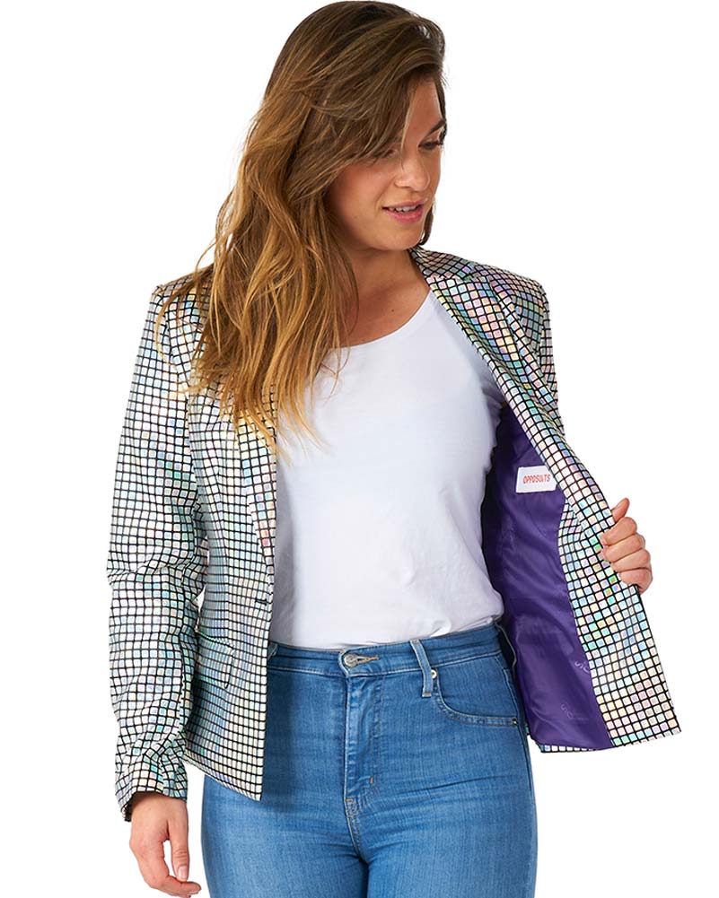 Vintage 70s Disco Baller Women's Jacket - Retro Sequined Party Blazer for Women - Perfect for Disco Themed Parties, Halloween Costumes & 70s Dance Events