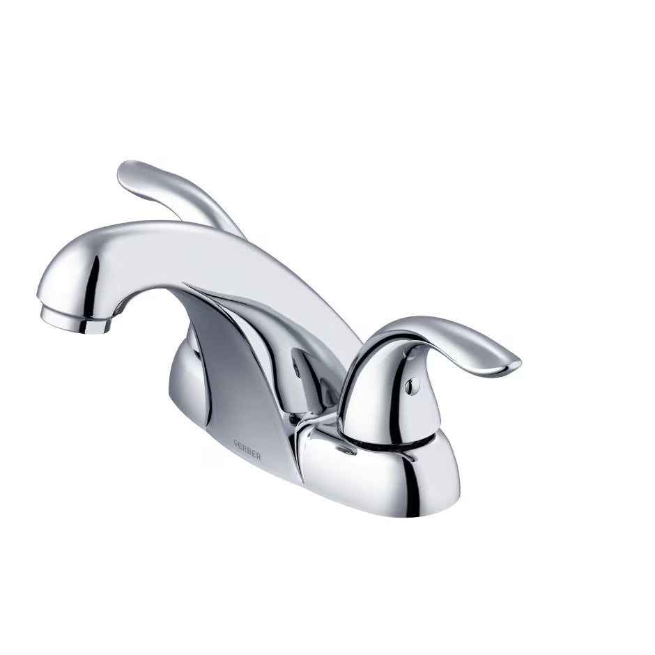 GERBER Viper™ Two-Handle Centerset Bathroom Faucet with 50/50 Touch Down Drain in Chrome Finish - Perfect for Modern Bathroom Vanities and Powder Rooms