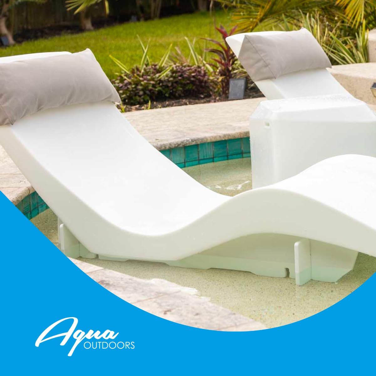 Aqua Outdoors In-Pool Chaise Riser for 9-14 Inch Water Depth - Premium Pool Lounge Chair Riser for Comfortable Floating Relaxation in Swimming Pools, Spas and Backyard Water Features