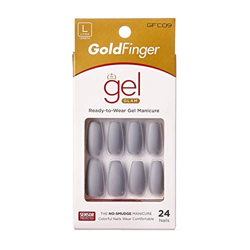 Premium Gold Finger Full Cover Gel Nails - Long Ready-to-Wear Press On Nails with Glamorous Shine | Perfect for Parties, Weddings & Special Occasions