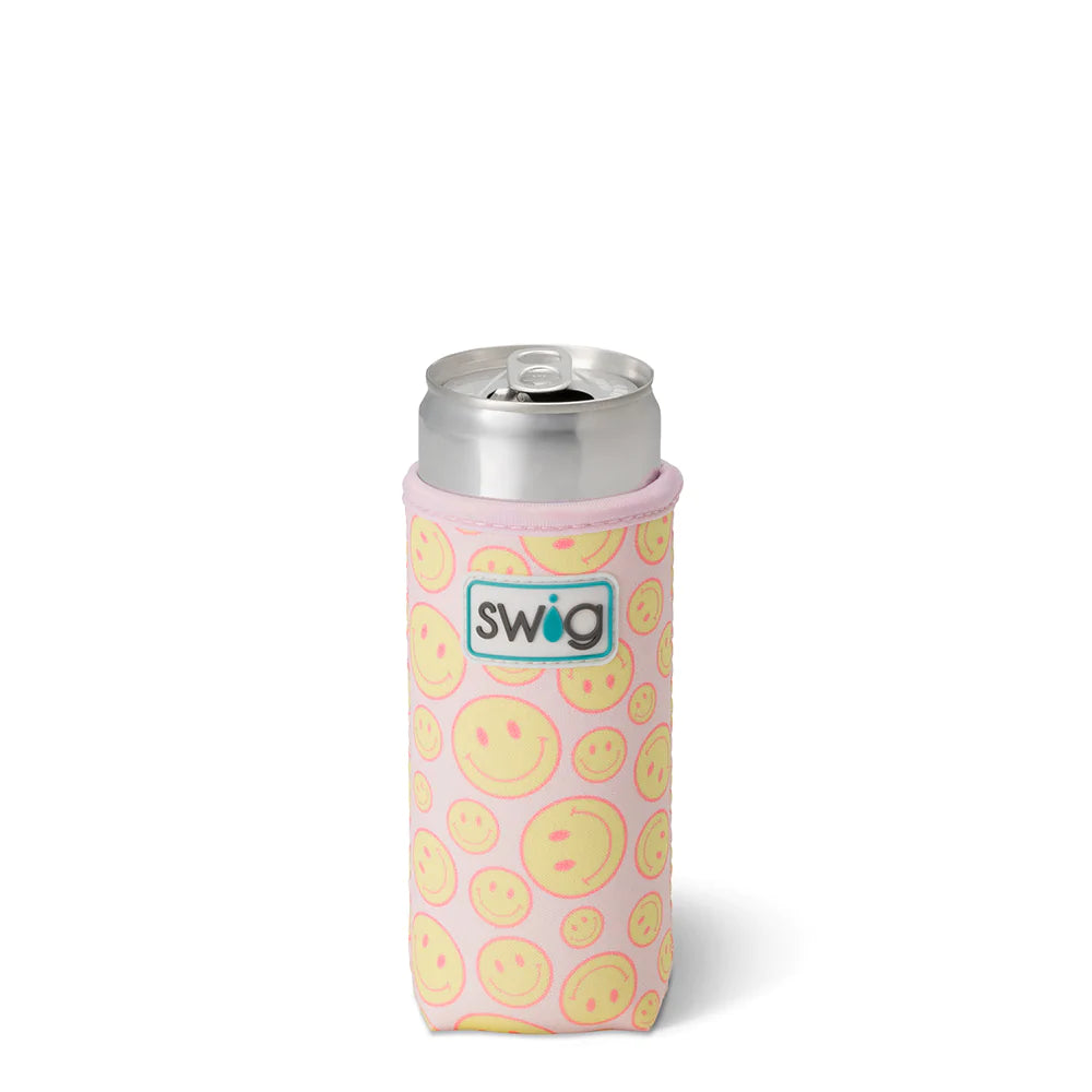Oh Happy Day Slim Can Coolie - Insulated Beverage Sleeve for 12oz Cans - Keep Drinks Cold & Hands Sweat-Free - Perfect for Parties, BBQs, and Outdoor Events