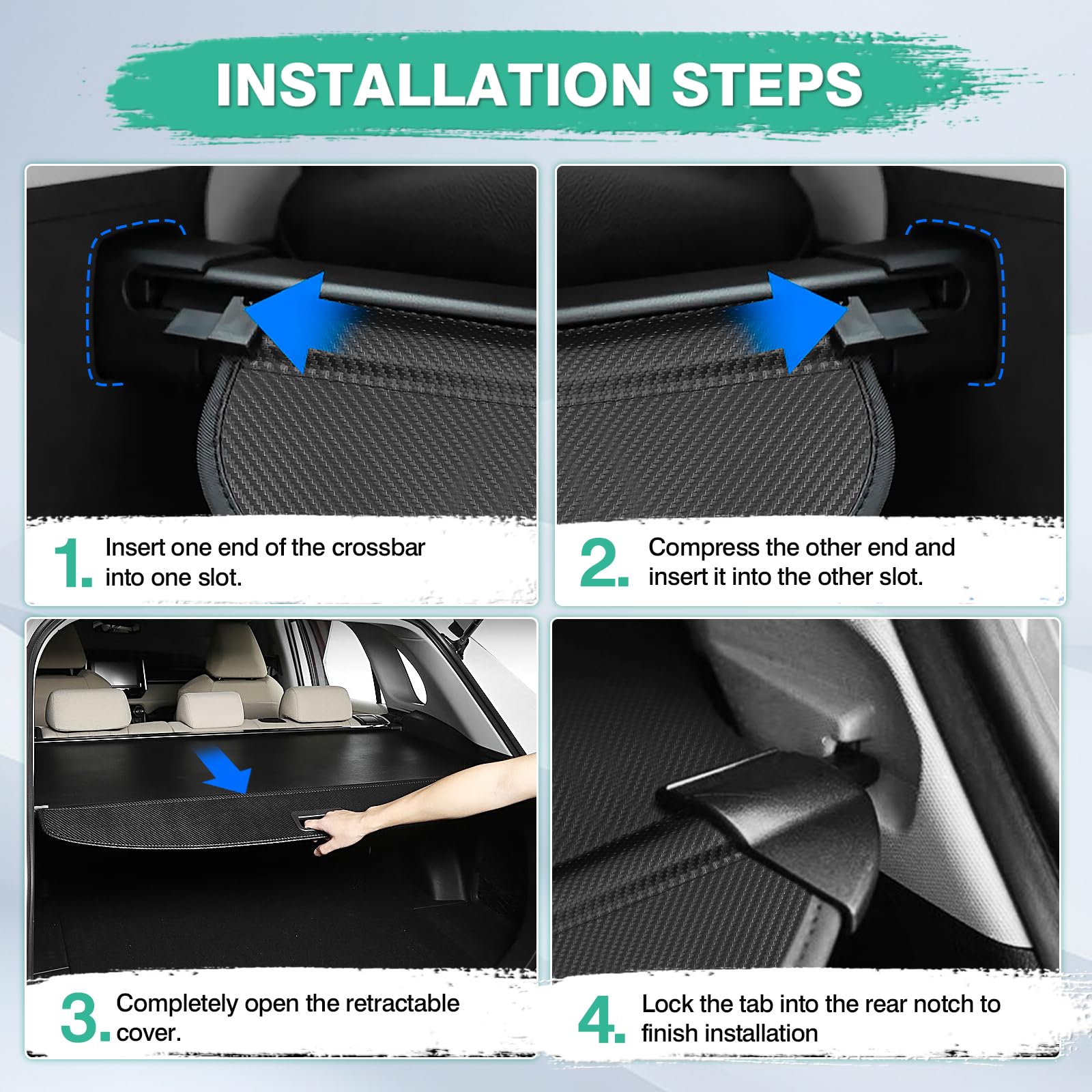 2025 Chevy Chevrolet Equinox Cargo Cover - Retractable Trunk Shade, No Gap Luggage Protector for Privacy & Security | Perfect for Road Trips, Grocery Hauling & Outdoor Adventures