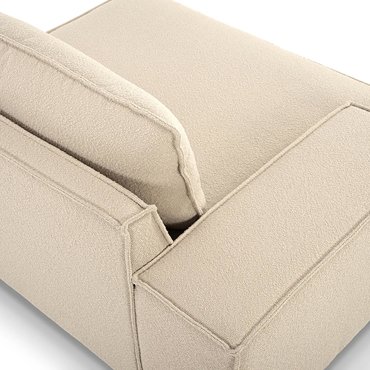 Daphne Boucle 1-Seater Left Arm Modular Sofa - Modern Compact Loveseat for Small Spaces, Apartments & Cozy Living Rooms