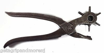 Vintage BERNARD SCHOLLHORN Revolving Leather Punch Tool - Antique Leather Crafting Tool for DIY Projects, Belt Making & Leather Repair