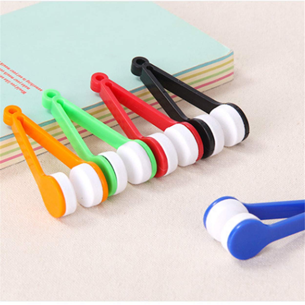 LERORO 12-Pack Microfiber Glasses Cleaner Kit with Soft Brush - for Eyeglasses & Sunglasses Care (Random Colors)