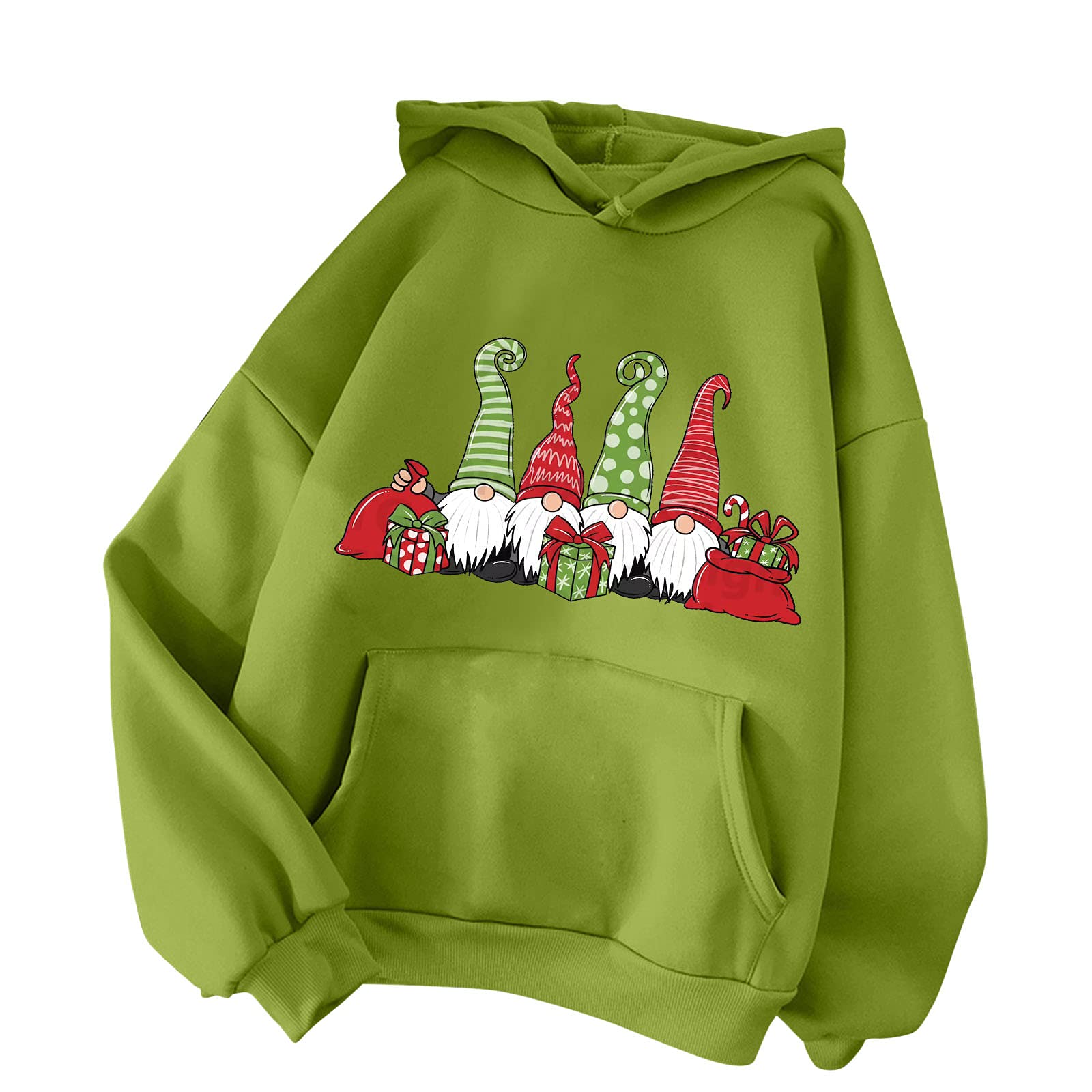 Women's Tan Zip-Up Hoodie with Pocket - Christmas Print Long Sleeve Crewneck Sweatshirt for Women | Cozy Winter Fashion, Holiday Gift, Casual Outfit